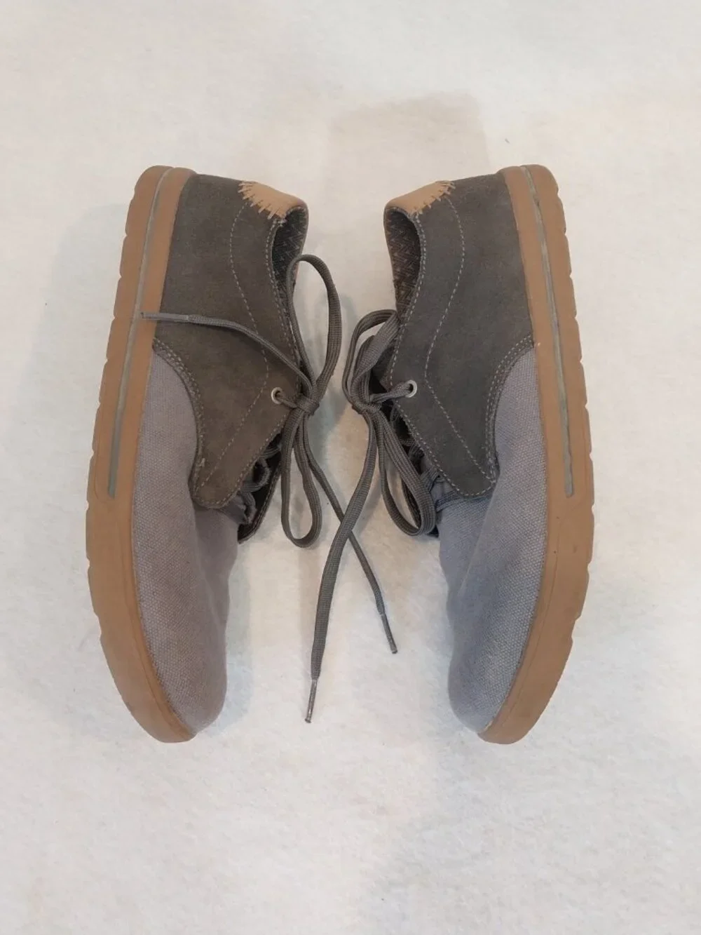 Forsake Walking Shoes Mens 10 Gray Canvas Phil Lace Casual Comfort Low Top